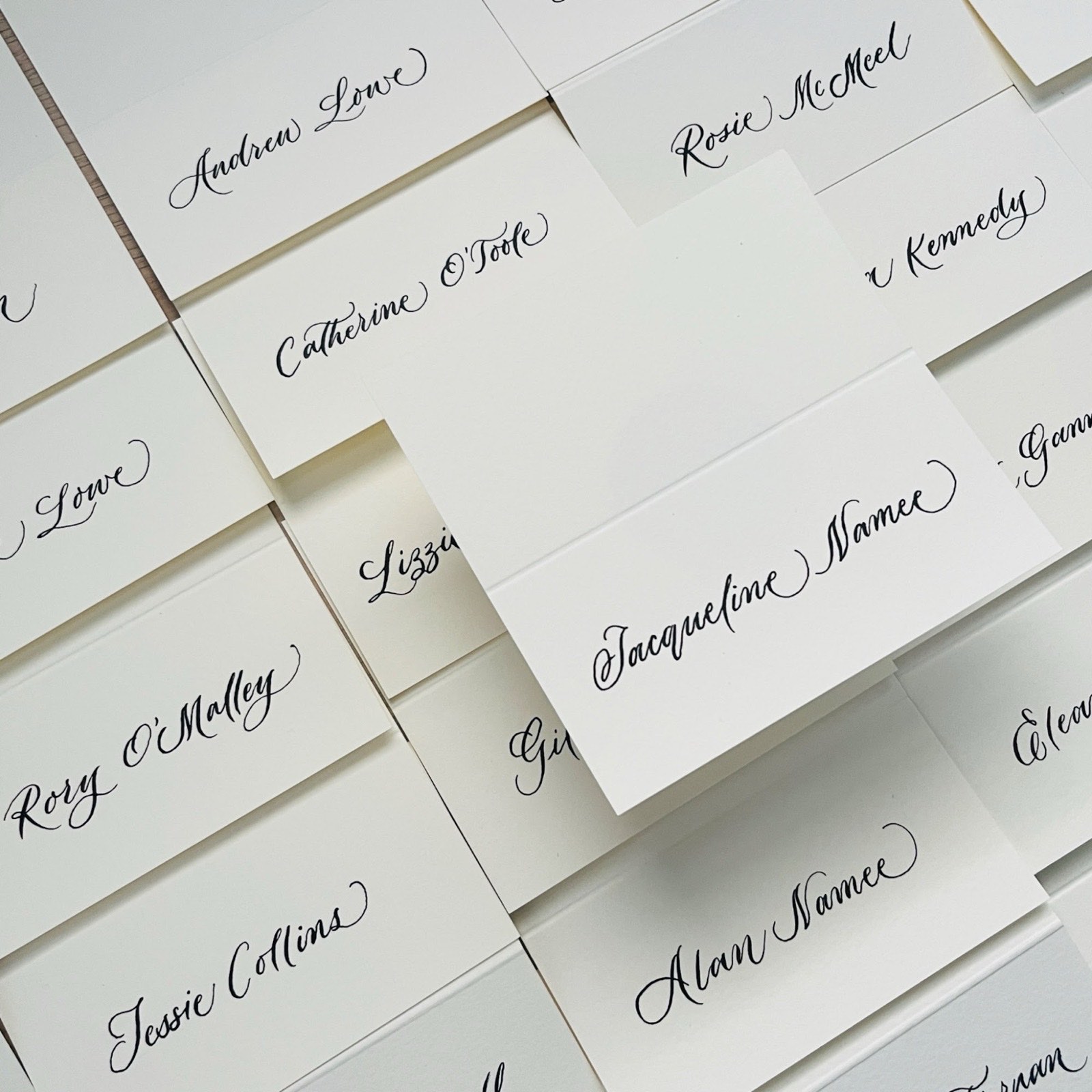 Hand-lettered place cards
