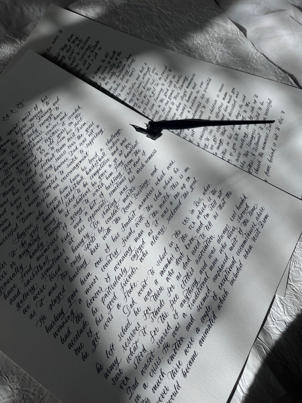 Luxury hand calligraphy lettering sample by Dublin-based calligrapher Scribbled by Anju